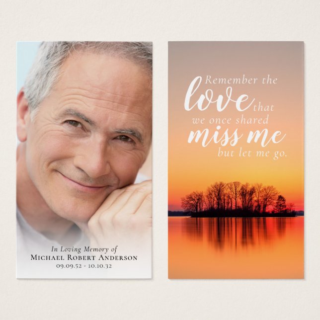 Premium Full Photo Memorial Prayer Card (Front & Back)