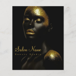Premium Gold Beauty Studio Sign Black Luxury Salon Flyer