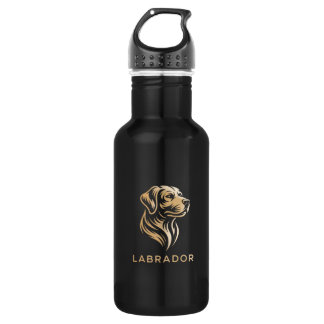 Premium Gold Labrador Design 532 Ml Water Bottle