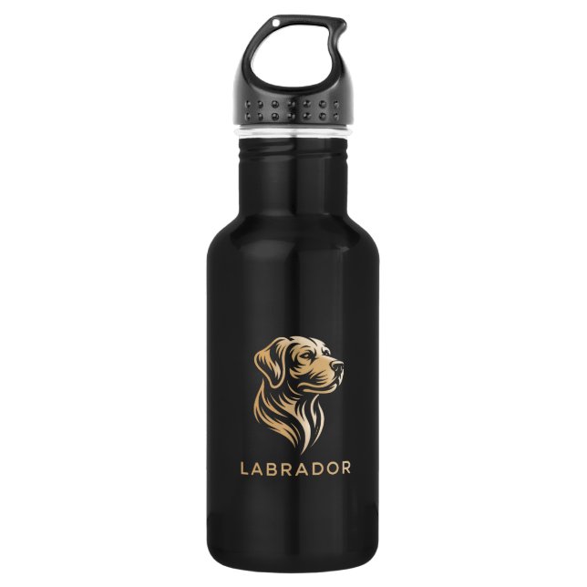 Premium Gold Labrador Design 532 Ml Water Bottle (Front)