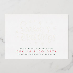 Premium Gold Modern Seasons Greetings Business Foil Holiday Card