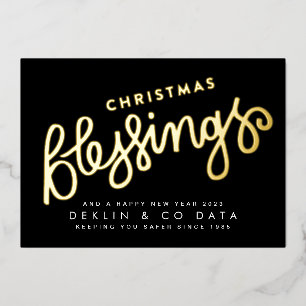 Premium Gold Pressed Christmas Blessing Business Foil Holiday Card