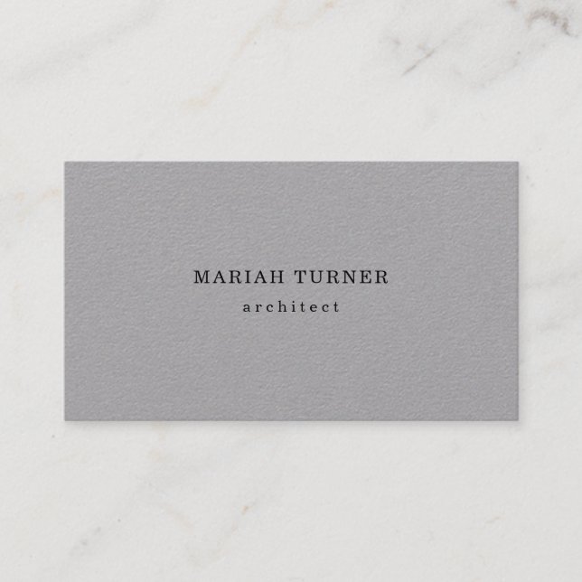 Premium Grey Plain Elegant Minimalist Modern Business Card (Front)