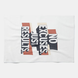 Premium Gym Wall Art – “NO EXCUSES. JUST RESULTS.” Kitchen Towel