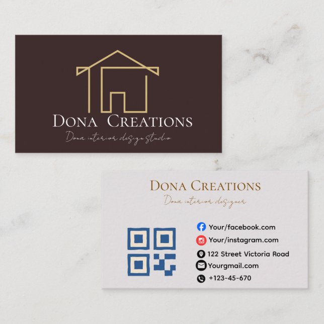 Premium Interior Stylist Business Card Design (Front/Back)