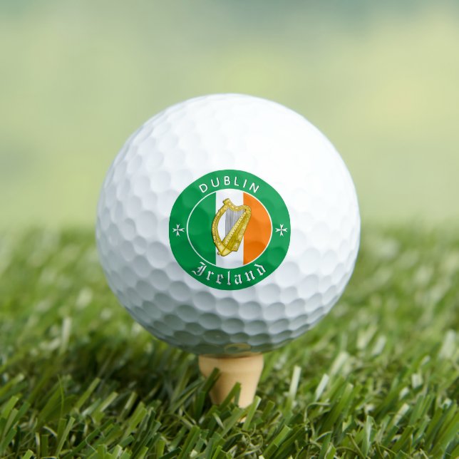 Premium Ireland Golf Ball, Dublin, Irish Flag Golf Balls (Insitu Tee)