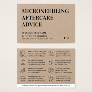 Premium Kraft  Microneedling Aftercare Advice Card