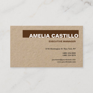 Premium Kraft Modern Elegant Contemporary Plain Business Card