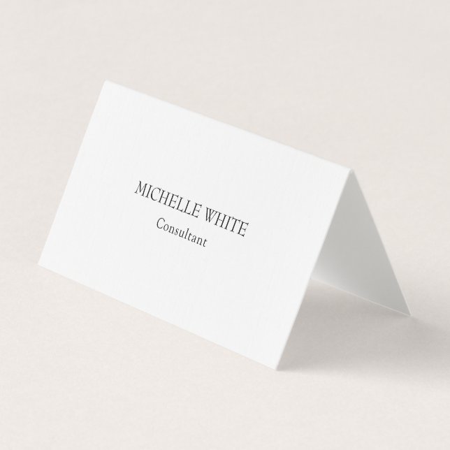 Premium Linen Classical Minimalist Professional Business Card (Front)