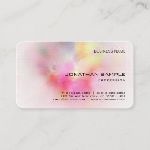 Premium Linen Colourful Abstract Art Elegant Business Card