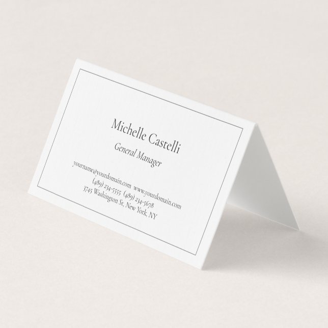 Premium Linen Professional Unique Classical Simple Business Card (Front)