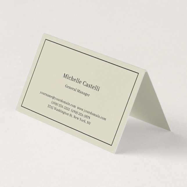 Premium Linen Professional Unique Classical Simple Business Card (Front)