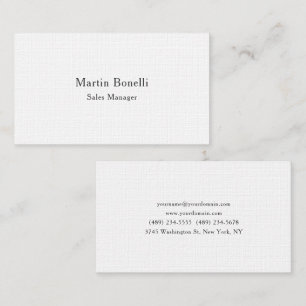 Premium Linen Unique Classical Simple Black White  Business Card