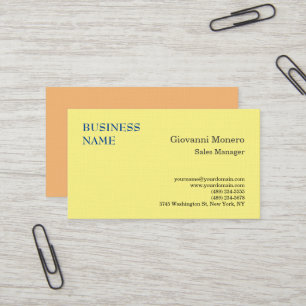 Premium Linen Yellow Minimalist Modern Plain Business Card