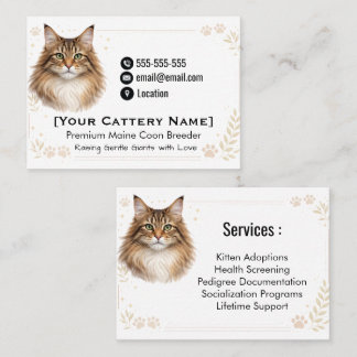 Premium Maine Coon Breeder Business Card 