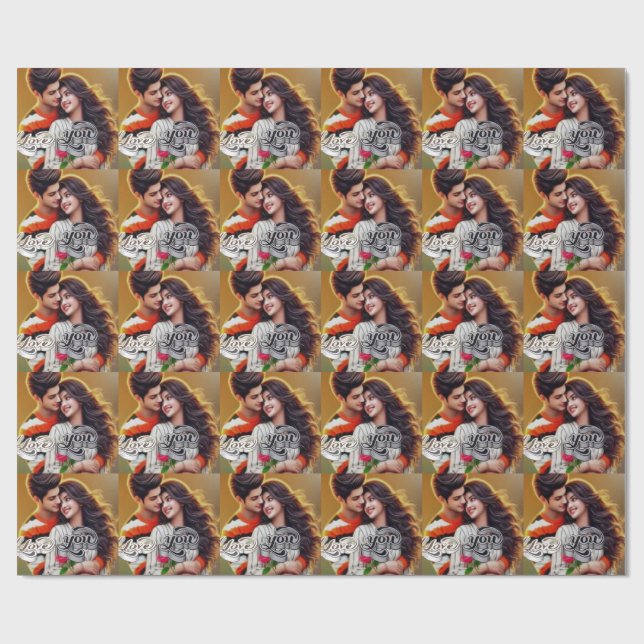 Premium Matte Wrapping Paper – Colourful 3D Digita (Flat)