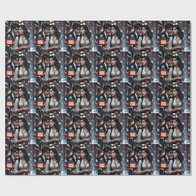 Premium Matte Wrapping Paper – Colourful 3D Digita (Flat)