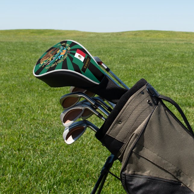 Premium Mexico Golf & Mexican Flag / Patriots Golf Head Cover (In Situ)