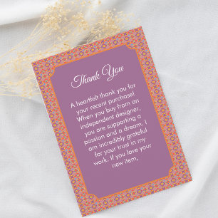 Premium Native American Geometric Floral Pattern Thank You Card
