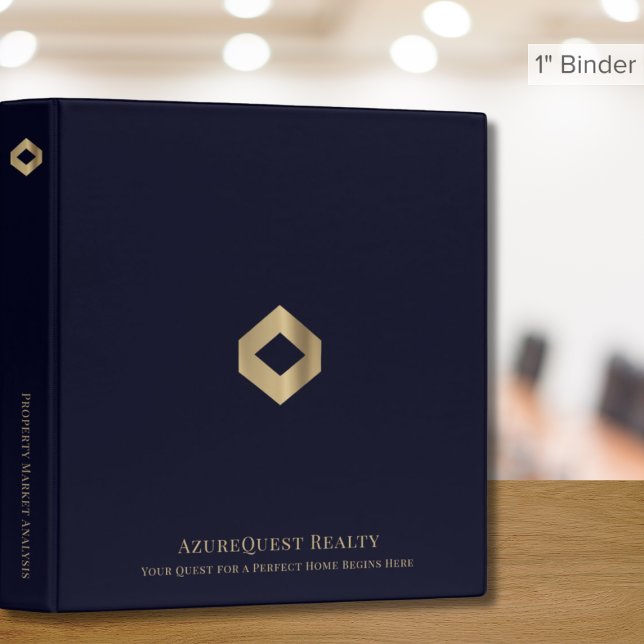 Premium Navy Blue and Gold Logo Binder (Creator Uploaded)