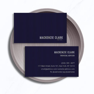 Premium Navy Pinstripe Business Card