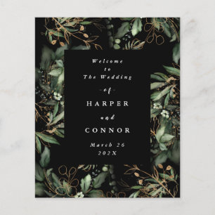 Premium Onyx Modern Eucalyptus Black Wedding