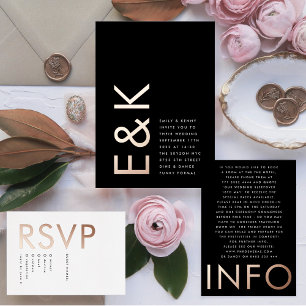 Premium Onyx Ultra Monogram Wedding REAL ROSE GOLD