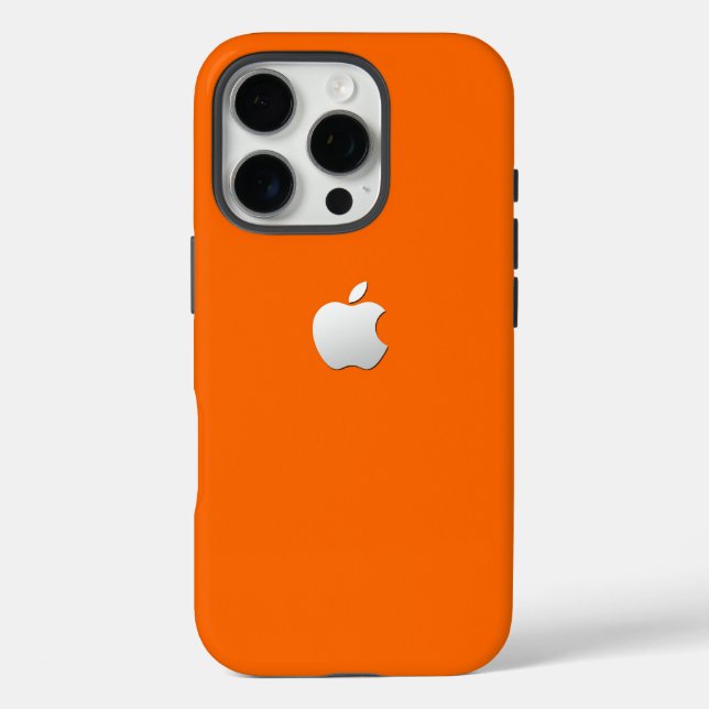 Premium Orange iPhone 16 Pro Tough Case (Back)