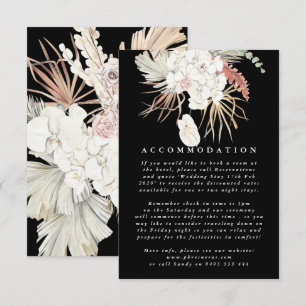 Premium Pampas Grass Floral Black Elegant Wedding Enclosure Card