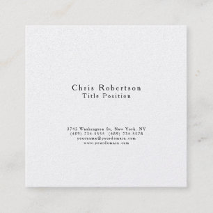 Premium Pearl Black White Charming Minimalist Square Business Card