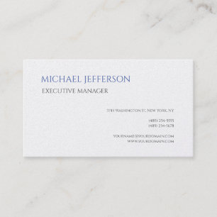 Premium Pearl Modern Elegant Simple Blue White Business Card