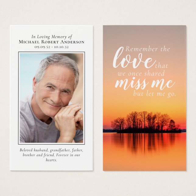 Premium Photo Inspirational Memorial Card (Front & Back)