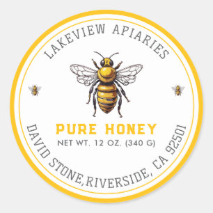 Premium Pure Honey Jar Labels   Tailored Custom
