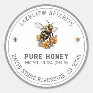 Premium Pure Honey Jar Labels   Tailored Custom