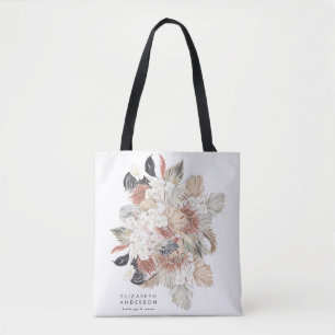 Premium Pure White Pampas Grass Floral Ultra Tote