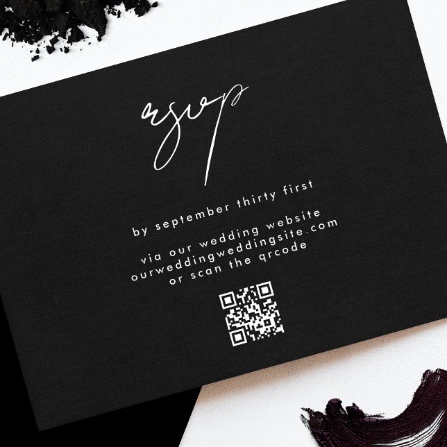 Premium QR CODE Elegant Stylish Wedding Website RSVP Card (Creator Uploaded)