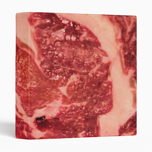 Premium Raw Red Meat | Marbled Steak Macro Photo Binder (Front/Spine)