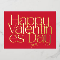 PREMIUM RED MODERN XOXO HEART VALENTINES DAY GOLD