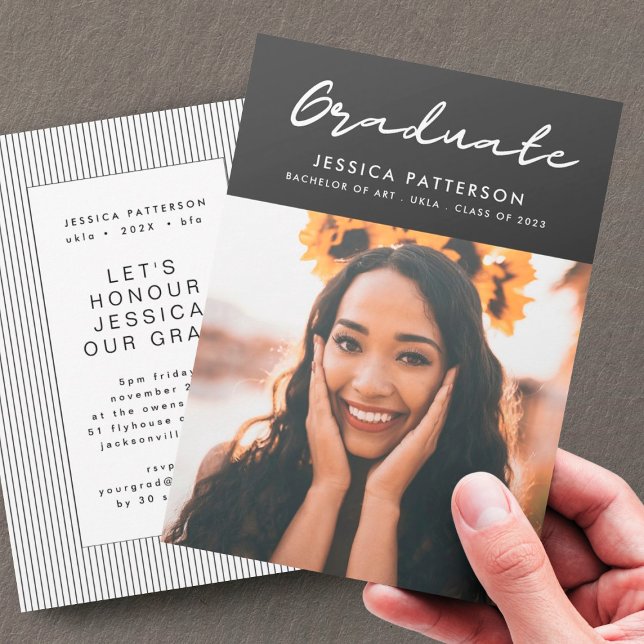 Premium Script Graduate Editable Graduation Announcement (Creator Uploaded)
