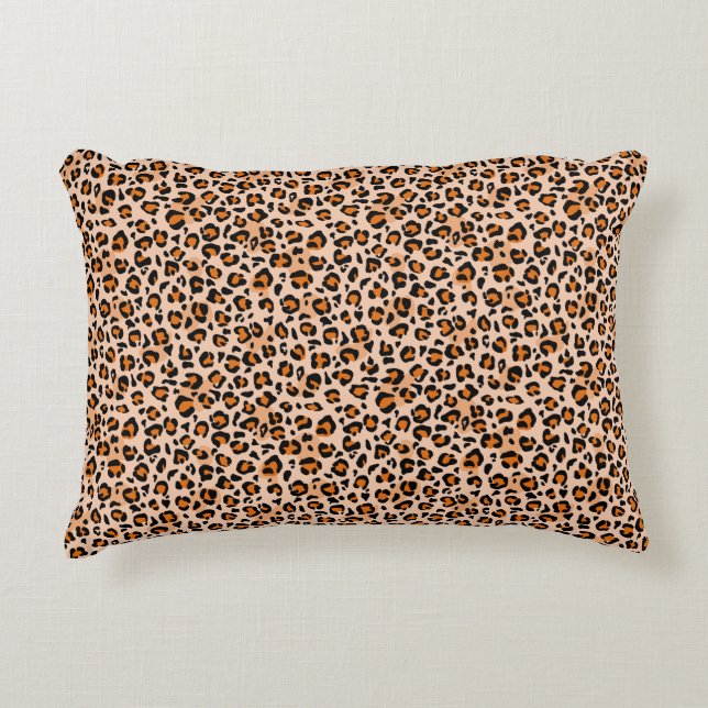 Premium Seamless Wild Safari Cat Animal Print Accent Pillow (Front)