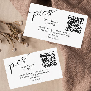 Premium Share Wedding Photos With QR Code Sign Enclosure Card