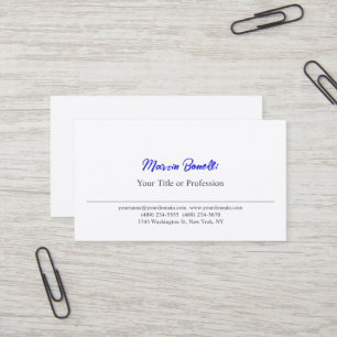 Premium Silk Black & White Blue Professsional Business Card