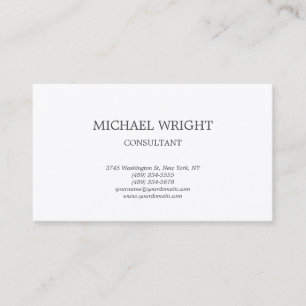 Premium Silk Classical Plain White Business Card