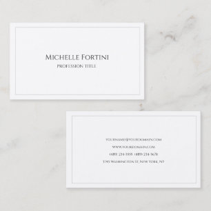 Premium Silk Elegant Plain Simple Minimalist Business Card