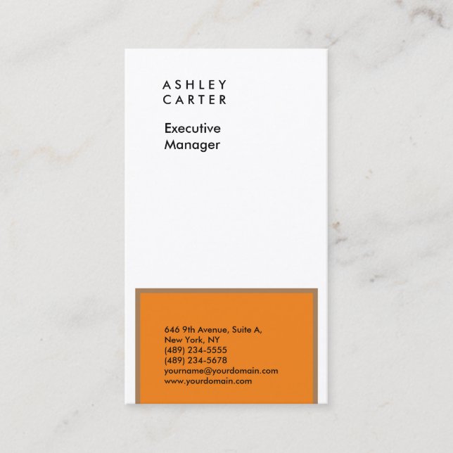 Premium silk elegant white minimalist modern business card (Front)
