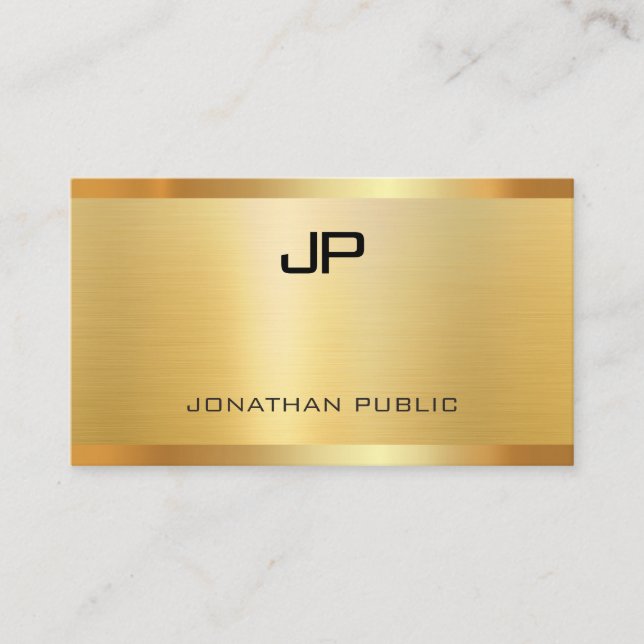 Premium Silk Faux Gold Elegant Modern Template Business Card (Front)