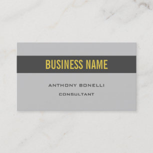 Premium Silk Minimalist Grey Gold Colour Stripe Business Card
