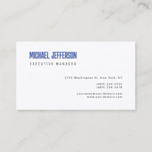 Premium Silk Modern Elegant Simple Blue White Business Card