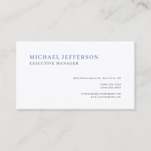 Premium Silk Modern Elegant Simple Blue White Business Card