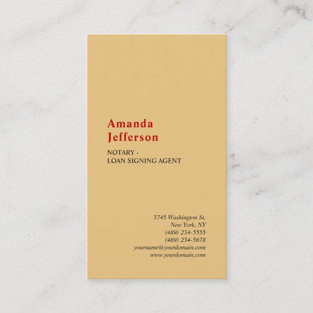 Premium Silk Modern Minimalist Professional Plain Business Card (Front)